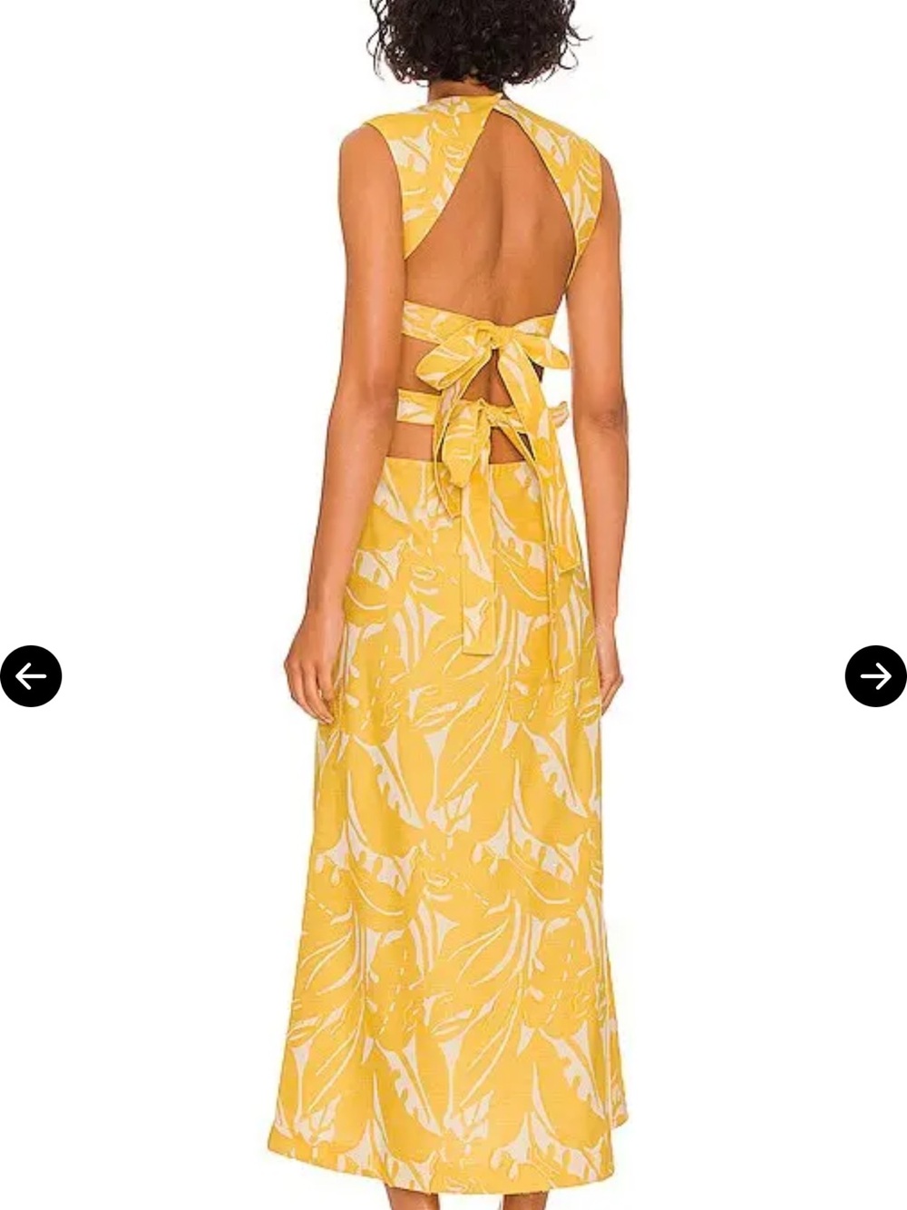Alexis Yellow Floral Backless Tie-Back Maxi Dress